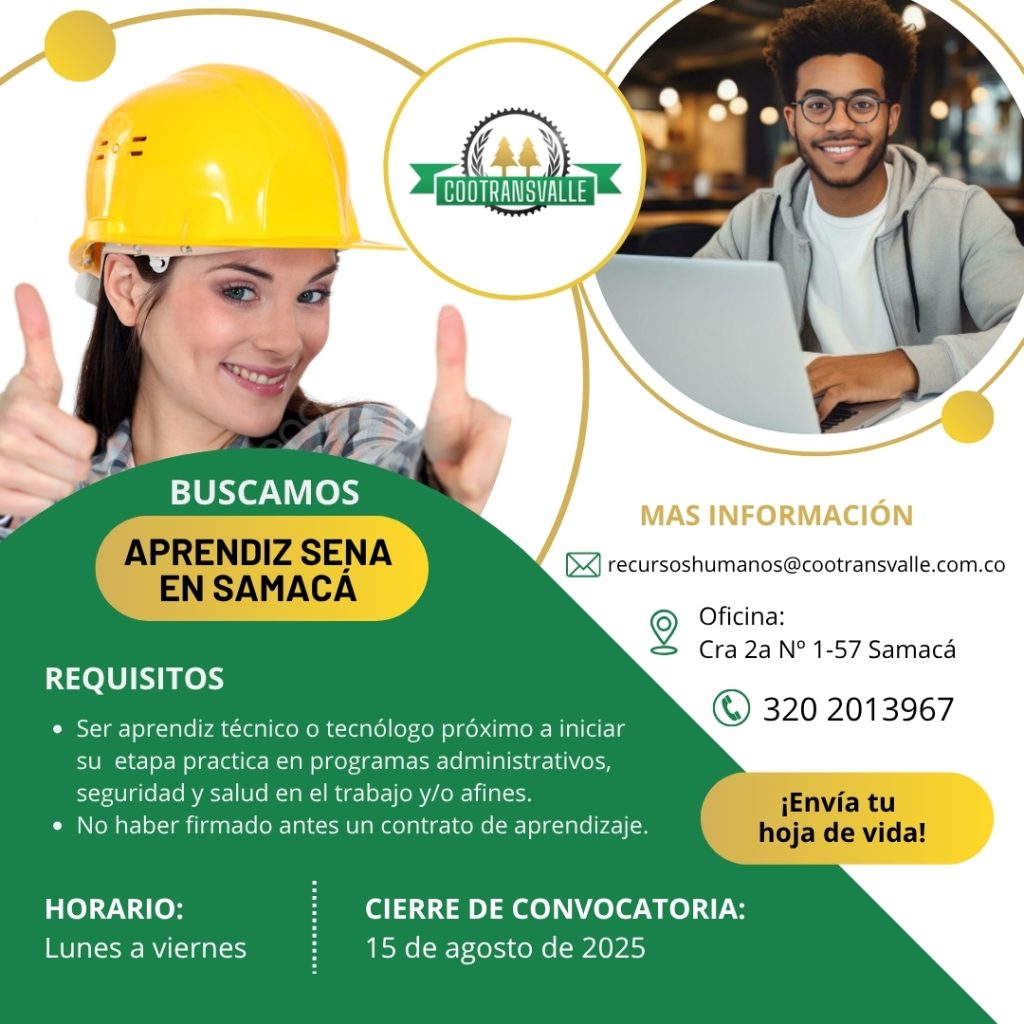 Buscamos aprendiz del SENA en Samacá