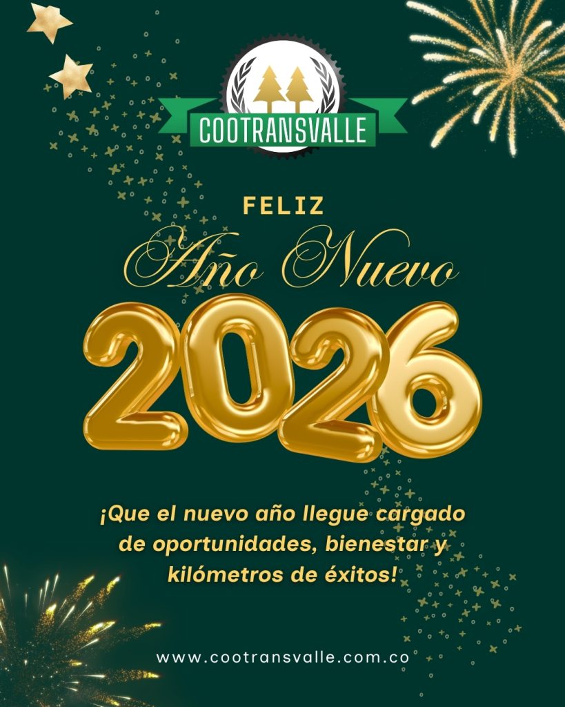 ¡COOTRANSVALLE les desea felices fiestas de Navidad y Año nuevo 2026!